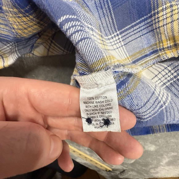 Ocean & Coast Men's L Flannel Plaid Cotton LS Button Up Shirt SEE DESCRIPTION - Picture 5 of 14